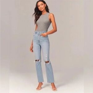 Abercrombie & Fitch The Ankle Straight Ultra High Rise Jeans